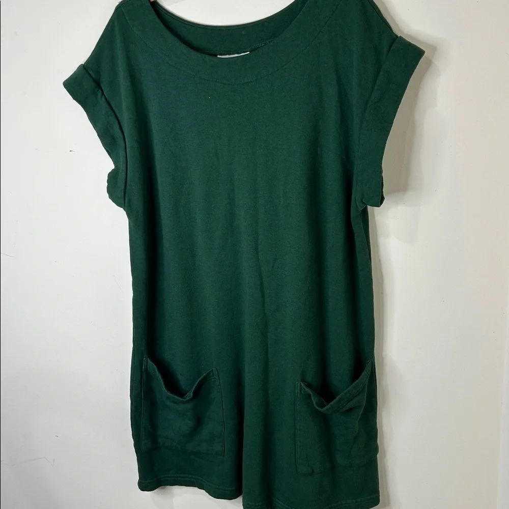 BRYN WALKER Green Sweatshirt Dress Bamboo Organic Cotton Size Large - Picture 15 of 15